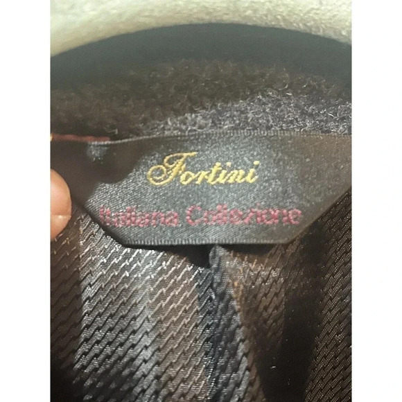 Fortini Mens Charcoal Overcoat Long Wool Blend Winter Coat Business Formal - Picture 4 of 12